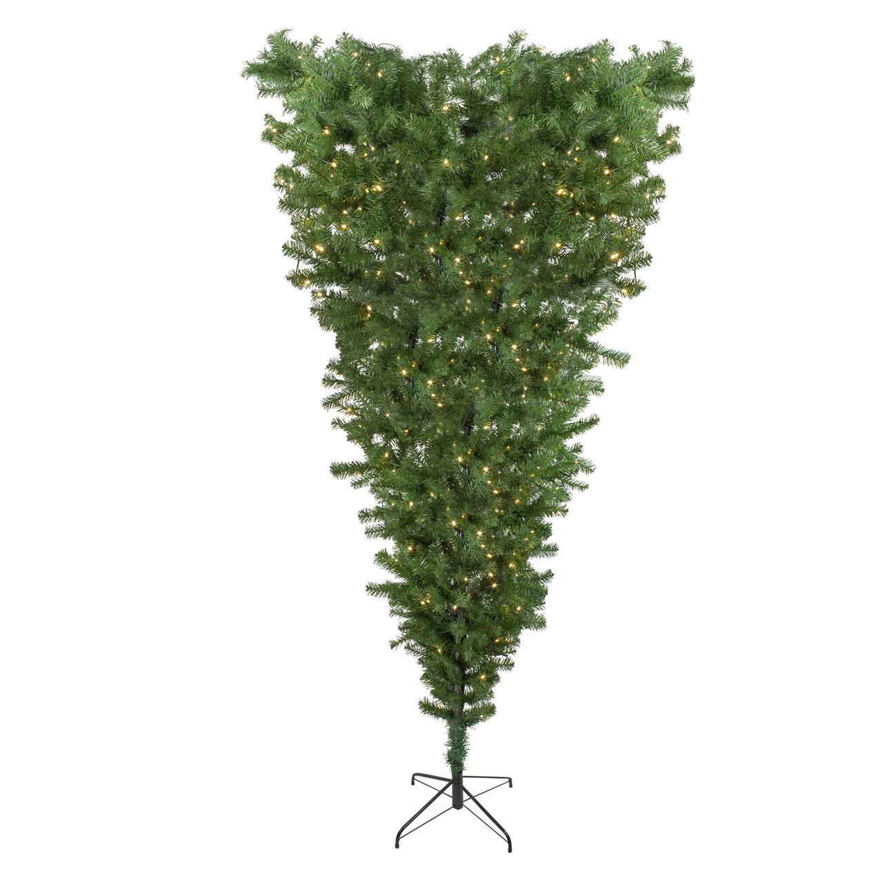 7.5ft. Pre-Lit Green Spruce Artificial Upside Down Christmas Tree, Warm White LED Lights